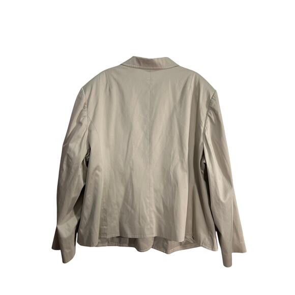 Talbots Woman’s Stretch Size 24W Button Detaik Snap Down Tan Jacket Lightweight - Picture 4 of 11